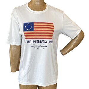 Stand Up For Betsy Ross Graphic T-Shirt Rush Limbaugh Show White Sz S #202B